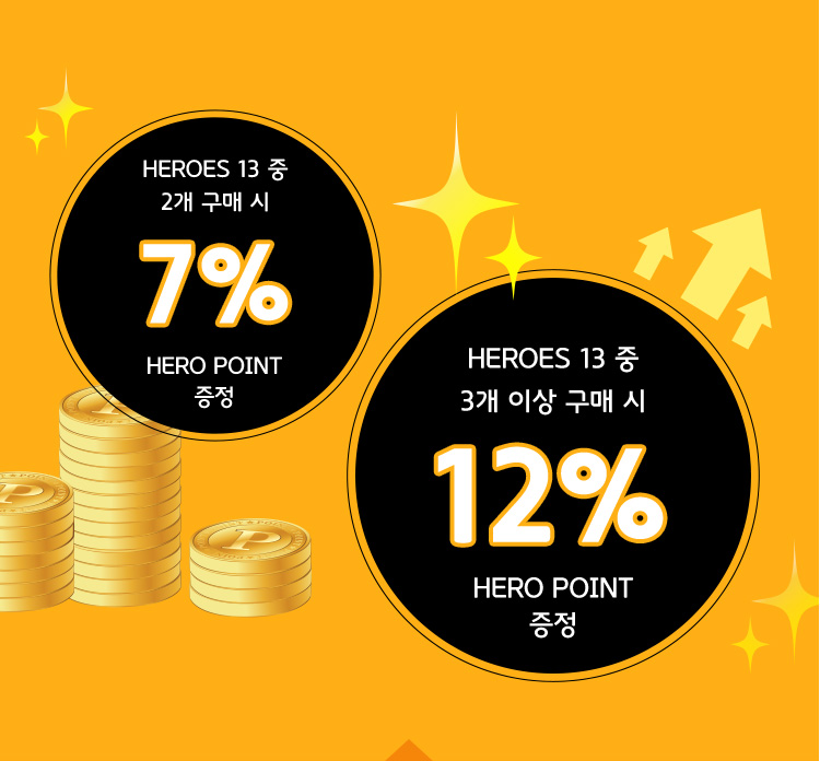 7%, 12% HERO POINT 증정